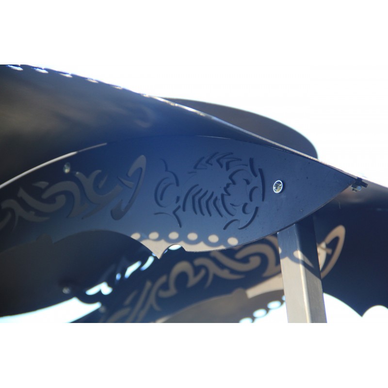 Mangal "Asia" mit Räder und Überdachung 4 mm Stahl