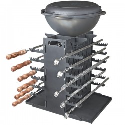 Vertical ECO Mangal grill + drip tray and transport bag.