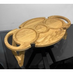 Romantik oval wine table - oak tray