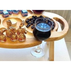 Romantik oval wine table - oak tray