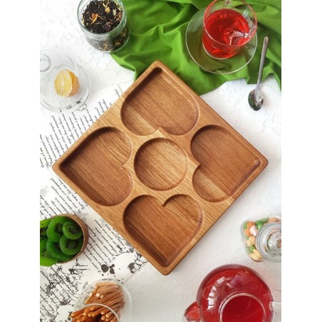 Serving platter, serving board of oak "Heart".