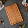 Rectangular cutting board with gutter of oak
