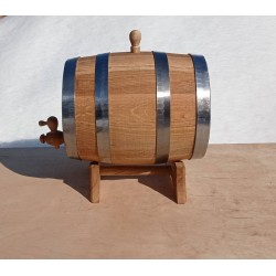 Eichen Holzfass 3 L, für Wein, Whisky, Cognac mittig Verbrannt.