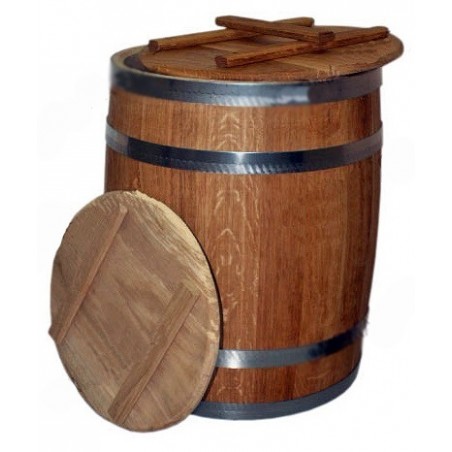 Holzgefäß zum Einlegen für Gemüsen 30L, (Bottich) mit Deckel und Drückplatte.