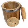 Holzgefäß zum Einlegen für Gemüsen 70L, (Bottich) mit Deckel und Drückplatte.