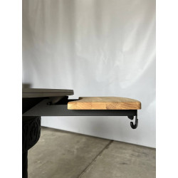 GRILL FIREPLATE "OLIMP" FIREPLACE, PLANCHA WITH WOODEN SHELF