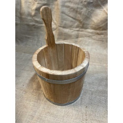 Saunaeimer, Saunazubehör, Aufgusseimer aus Holz, Holzbadeimer, Eicheneimer, Holzeimer