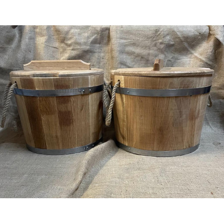 Sauna infusion bucket, oak barrel for steaming bath brooms, sauna bucket, spa bath