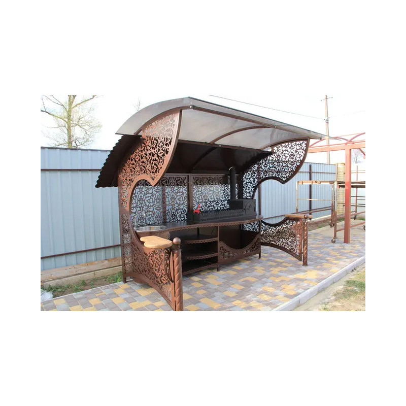 Barbecue complex "Emir" (in the color "dark chocolate") , powder coating