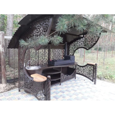 Garden kitchen, barbecue system “Emir”, grill, mangal, oven, powder coating