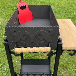 Mangal Vostochnij 4 mm mit Eichenablage | 12 Spieße | Lyrin24