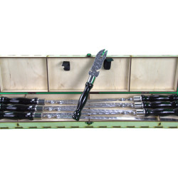 Shashlik skewers stainless steel 3mm thick, grill skewers black grill accessories in box.