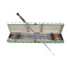 Шампуры из нержавеющей стали, шампуры для шашлыка толщиной 3 мм с деревянной ручкой в ​​деревянной коробке, подарок