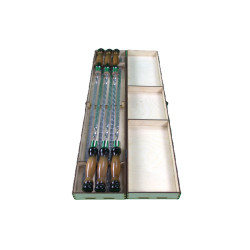 Шампуры из нержавеющей стали, шампуры для шашлыка толщиной 3 мм с деревянной ручкой в ​​деревянной коробке, подарок