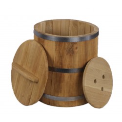 Holzgefäß zum Einlegen für Gemüsen 50L, (Bottich) mit Deckel und Drückplatte.