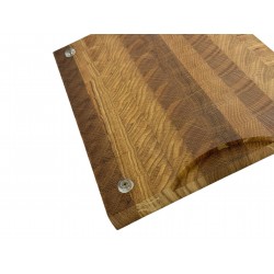 End grain oak cutting board - handmade, durable kitchen board 20x30x2.5 cm