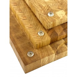 End grain oak cutting board large set - handmade, durable kitchen board