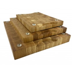 End grain oak cutting board large set - handmade, durable kitchen board