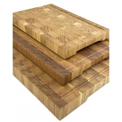 End grain oak cutting board large set - handmade, durable kitchen board