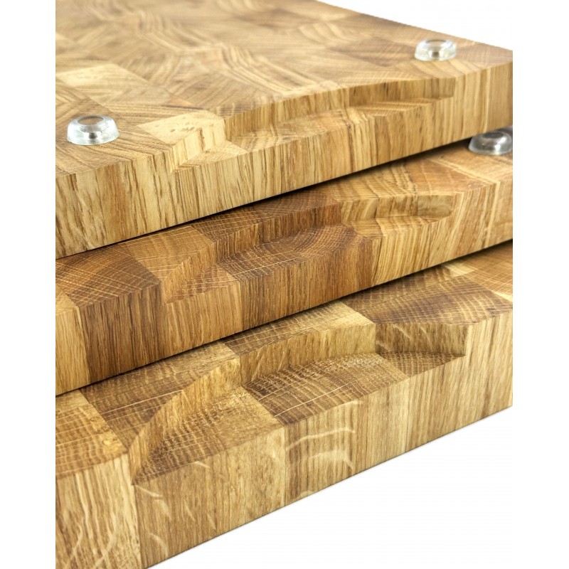 Schneidebrett Stirnholz aus Eiche, Handgefertigtes Küchenbrett Hackbrett