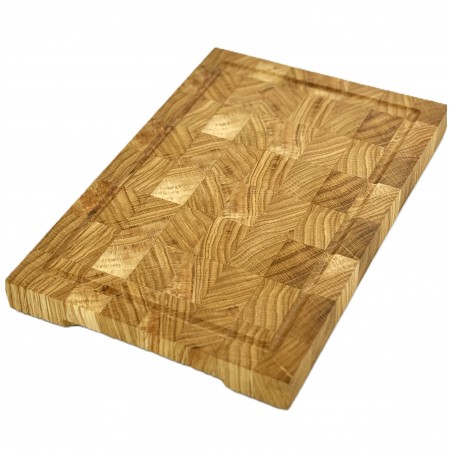 Cutting board end grain made of oak, handmade kitchen board chopping board