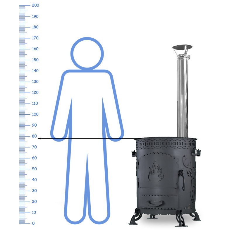 Oven for Kazan "Kazbek-2", Uchak with flue pipe, deer (Kazan 17-30L)