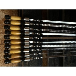 Premium Grillspieße Set Reckless Black and White – 6 Stück im Etui 730х12х3mm Weis-Schwarz