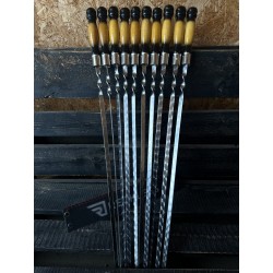 Premium Grillspieße Set Reckless Black and White – 6 Stück im Etui 730х12х3mm Weis-Schwarz