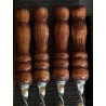 Premium Grillspieße Set Cherry – (6 Stück, 730 x 12 x 3 mm) aus Edelstahl mit Holzgriff und Tragetasche