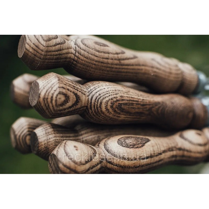 Шампур с деревянной ручкой из нержавеющей стали 730*3*12 мм