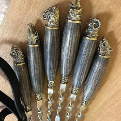 Набор шампуров с головами зверей – настоящее искусство для ценителей гриля