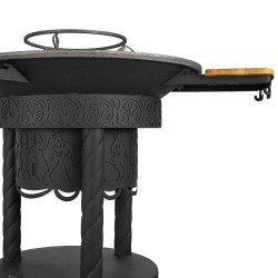 КАМИН-ГРИЛЬ "ОЛИМП" КАМИН, ПЛАНЧА С ДЕРЕВЯННОЙ ПОЛКОЙ