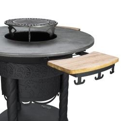 КАМИН-ГРИЛЬ "ОЛИМП" КАМИН, ПЛАНЧА С ДЕРЕВЯННОЙ ПОЛКОЙ