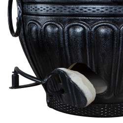 Tandoor Set Thor 2 Bleck fireclay oven, garden fireplace, outdoor kitchen.