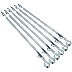 Luxus-Spießset für Tandoor – 6 Stück Edelstahl, 500 × 11 × 2 mm