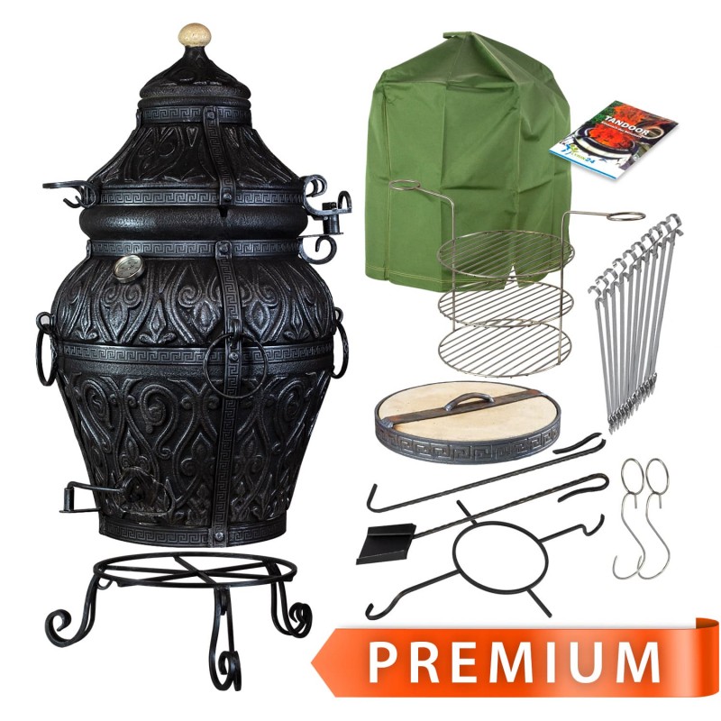 Tandoor Premium Asia Graphit – Traditioneller Lehmofen für Garten & Terrasse | Handgefertigt | 145 kg | Direkt aus DE