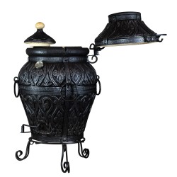 Tandoor Premium Asia Graphit – Traditioneller Lehmofen für Garten & Terrasse | Handgefertigt | 145 kg | Direkt aus DE