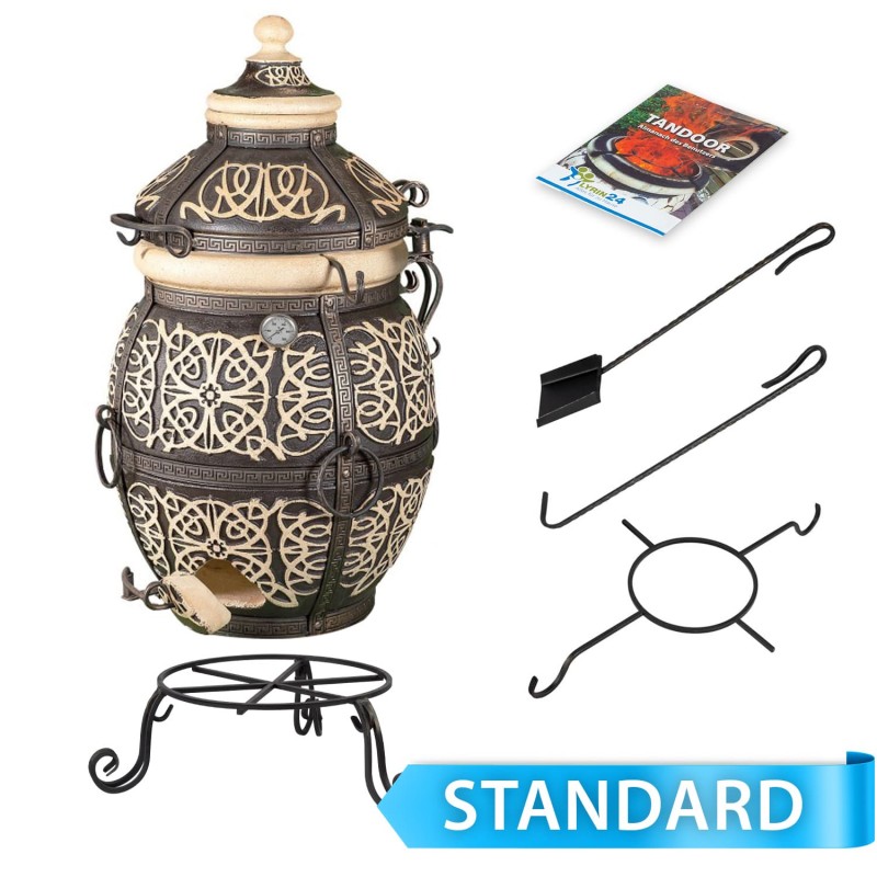 Tandoor „Safran XL“ – Großer traditioneller Lehmofen | Handgefertigt | Verschiedene Sets | 150 kg | Lyrin24