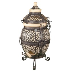 Tandoor „Safran XL“ – Großer traditioneller Lehmofen | Handgefertigt | Verschiedene Sets | 150 kg | Lyrin24