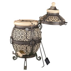 Tandoor „Safran XL“ – Großer traditioneller Lehmofen | Handgefertigt | Verschiedene Sets | 150 kg | Lyrin24