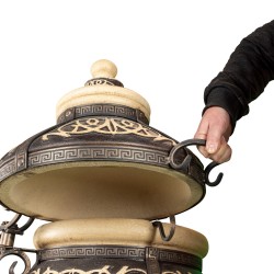 Tandoor „Safran XL“ – Großer traditioneller Lehmofen | Handgefertigt | Verschiedene Sets | 150 kg | Lyrin24