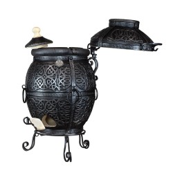 TANDOOR XL PREMIUM Safran Grahit, ca. 110L, Garten Schamott Ofen