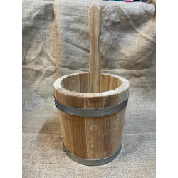 Saunakübel 5 Liter aus Eiche – hochwertiges Saunazubehör für Ihr russisches Bad