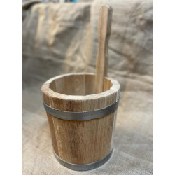 Saunakübel 5 Liter aus Eiche – hochwertiges Saunazubehör für Ihr russisches Bad