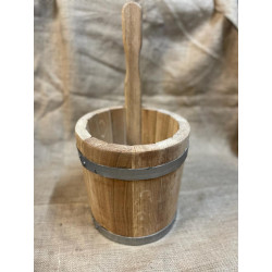 Saunakübel 5 Liter aus Eiche – hochwertiges Saunazubehör für Ihr russisches Bad