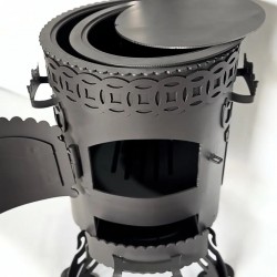 Bär mit Räder in Set, Bärstarke Utchak Ofen Ø345-290 mm, 4mm Stahl , 6-12L Kazan