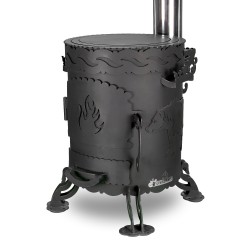 Bär mit Räder in Set, Bärstarke Utchak Ofen Ø345-290 mm, 4mm Stahl , 6-12L Kazan