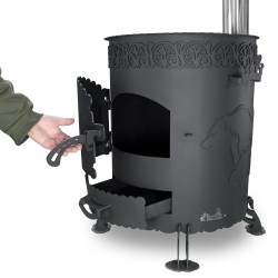 Bär mit Räder in Set, Bärstarke Utchak Ofen Ø345-290 mm, 4mm Stahl , 6-12L Kazan