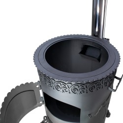 Bär mit Räder in Set, Bärstarke Utchak Ofen Ø345-290 mm, 4mm Stahl , 6-12L Kazan