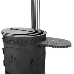 Bär mit Räder in Set, Bärstarke Utchak Ofen Ø345-290 mm, 4mm Stahl , 6-12L Kazan